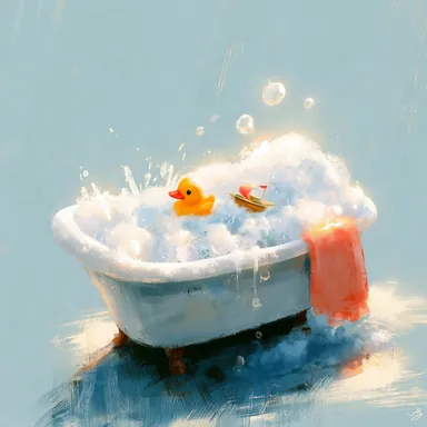Take a bath picture card