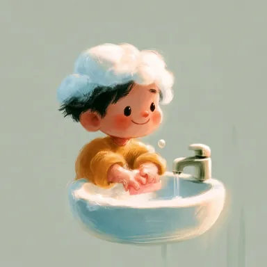 Wash your hands picture card