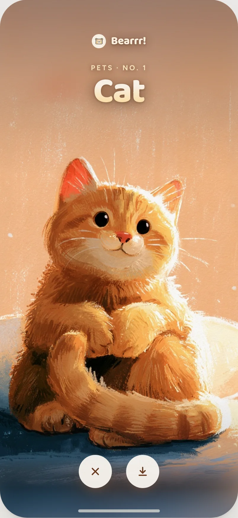 A new collectible card opened with stars: the cat from the Pets collection
